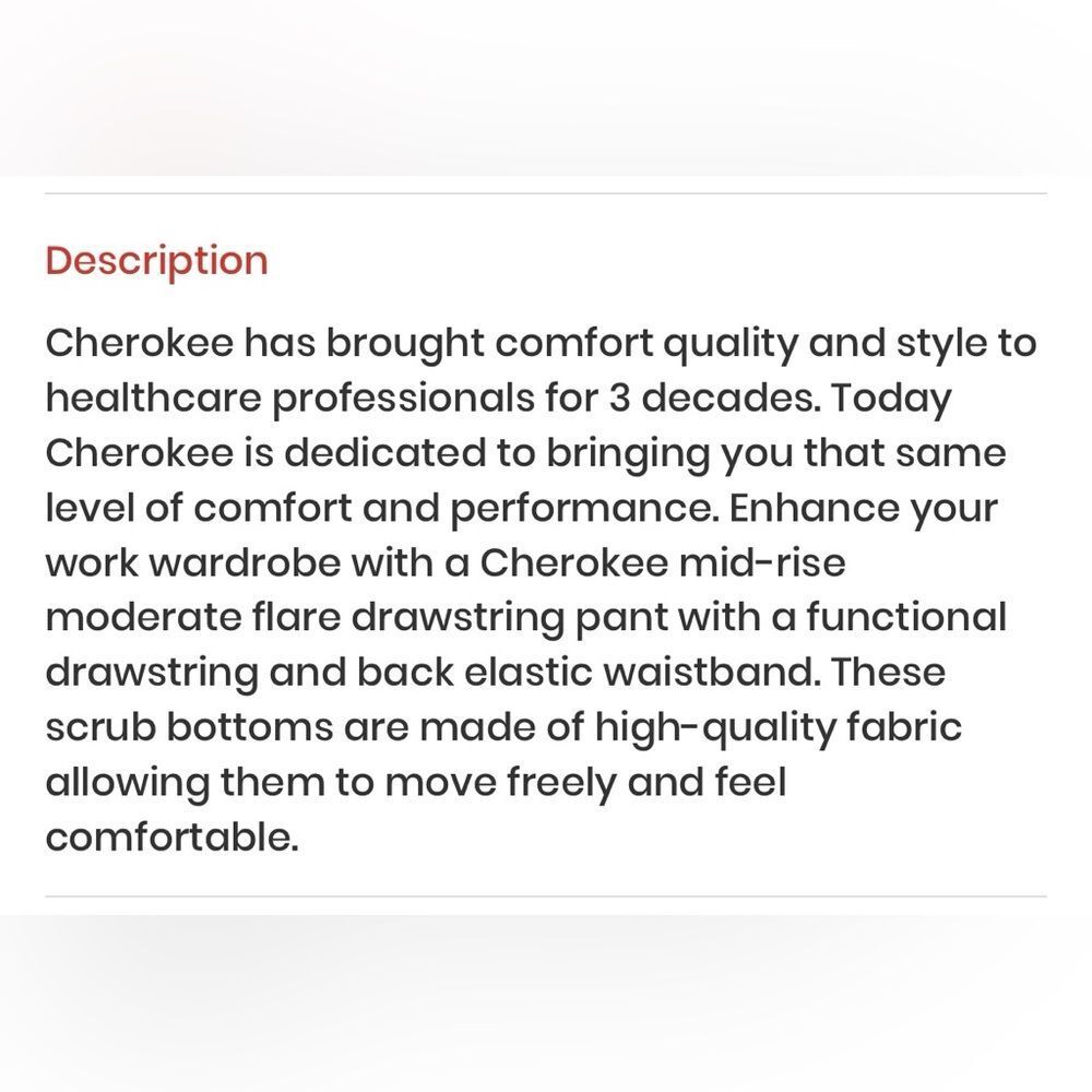 NWT Cherokee Boot Flare Medical Scrubs - Picture 6 of 6